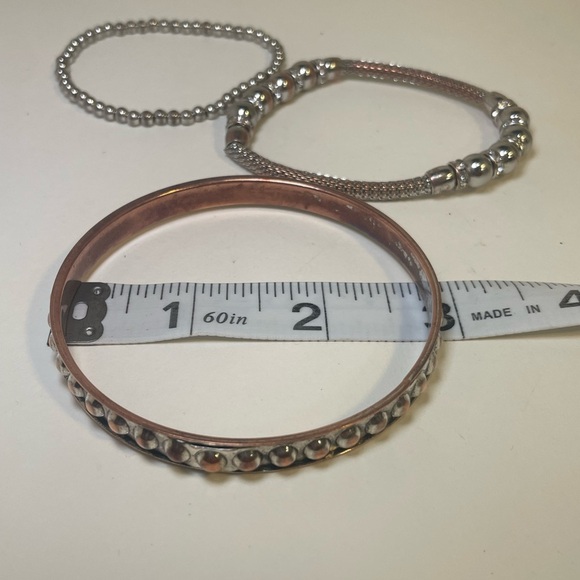 Elegant Silver Tone Beaded Bracelet Set -3 bracelets - Picture 5 of 5